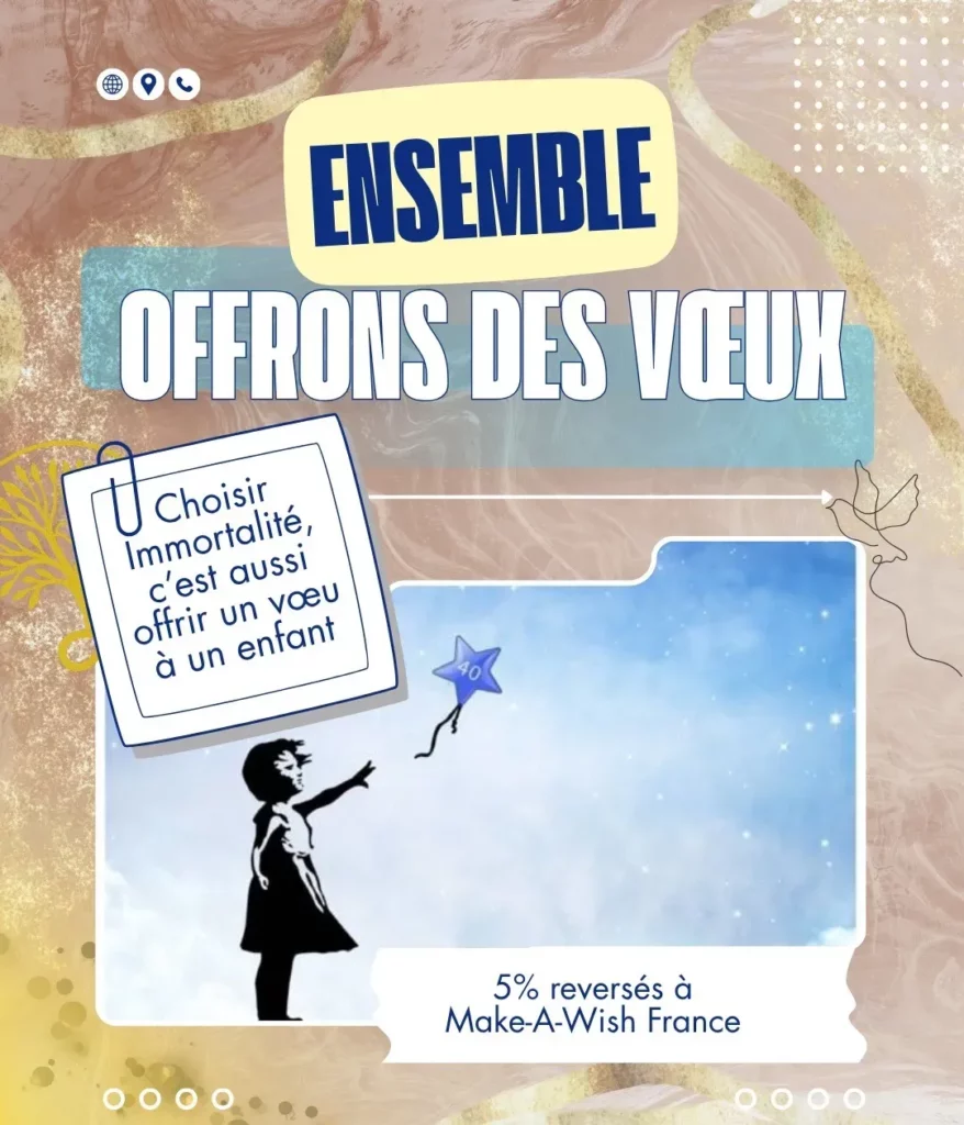 Affiche du partenariat solidaire avec l'association Make-A-Wish France.